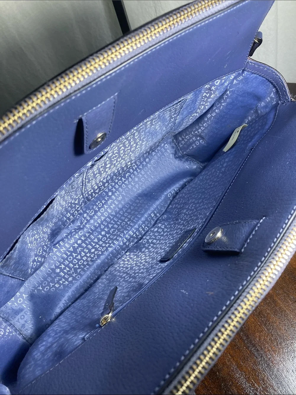 kate spade cobalt purple leather dome satchel Beautiful